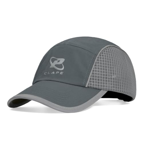 Croogo 5 Panel Running Hat Quick-Drying Lightweight Mesh Baseball Cap - color: Gray