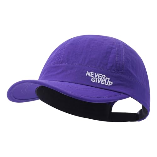 Quick Dry Short Brim Baseball Cap Lightweight Unstructured Sports Hat Trucker Cap Waterproof Umpire Sun Hat - color: Mg-xzcbsudy2515-purple