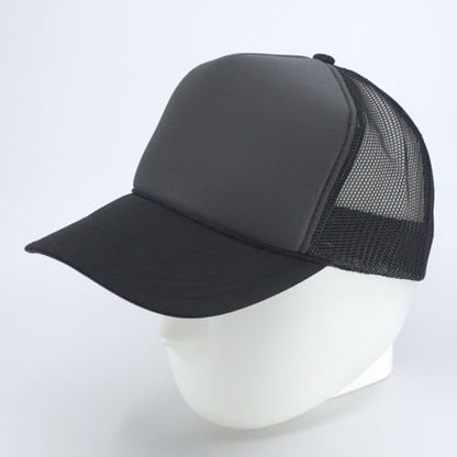 High Crown Foam Mesh Camouflage Tri-Color Oak Leaves Trucker Hat Baseball Cap - color: Black/Charcoal Gray/Black
