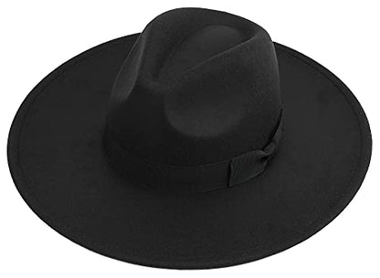Pro Celia Big Wide Brim Women Fedora Hat - color: Black