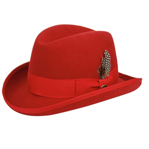 EPOCH Classico Men's Wool Felt Homburg Hat - color: Red, size: Small