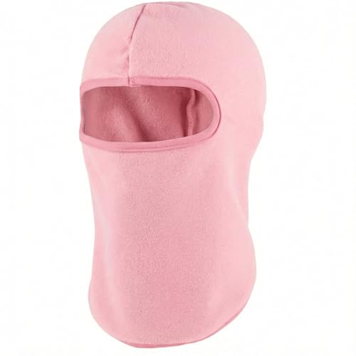 Kids Balaclava Ski Mask Winter Windproof Fleece Full Face Mask for Boy Girl - color: Pink