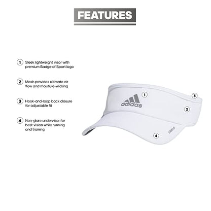 adidas Womens Superlite 3 Visor Casual - Black - color: White/Silver Reflective/3