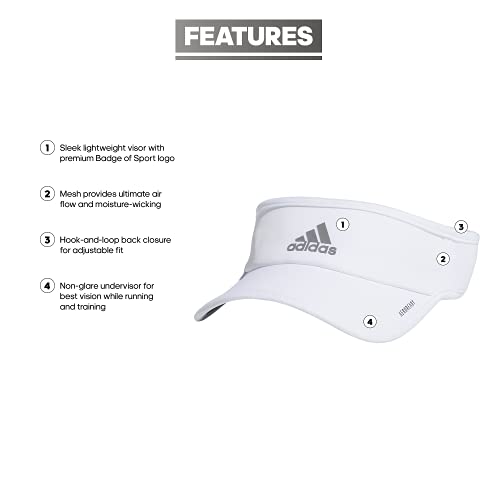 adidas Womens Superlite 3 Visor Casual - Black - color: White/Silver Reflective/3