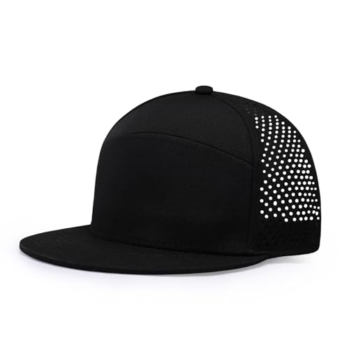 Mens Oversize XXL Flat Brim Baseball Cap - color: Black