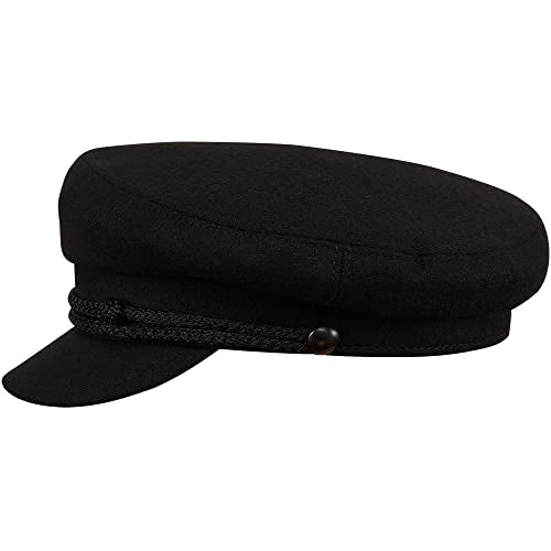 Sterkowski "Maciejówka Model 3" Fisherman Style Fiddler Cap | Wool Fiddler Cap for Men and Women | Warm Wool Captain Cap - color: Black, size: 7