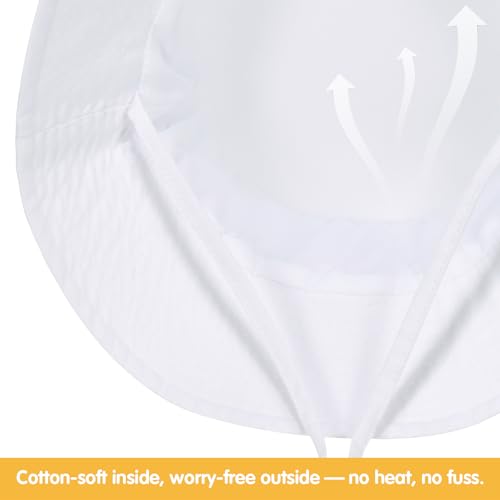 WILLPORT Kids Sun Hat,Adjustable Cotton Toddler Bucket Hat,0-6Y - color: White, size: 2-6 Years