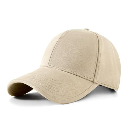 Men's Fitted Cap Winter Fleece Warm Full Closed Baseball Caps Curved Brim Blank Elastic Closed Back Hat K277N - color: Khaki, size: 7-7 1/4
