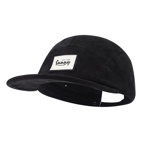 5 Panel Baseball Cap Flat Brim Hats for Men Unstructured Vintage Dad Hat Trucker Snapback Hats Urban Street Camp Hats - color: Mg-mxjppym2553-black