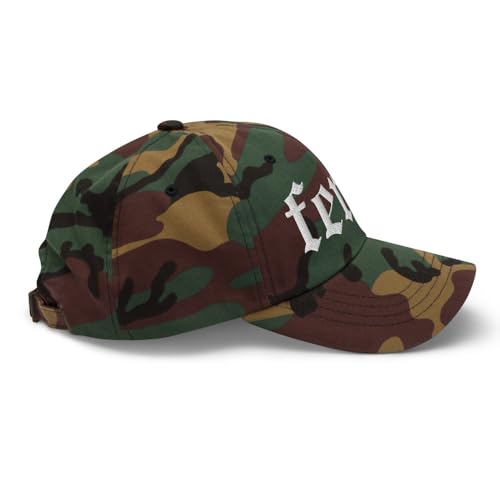 NX Feral Embroidered Curved Bill Cap Relaxed Fit Low Crown Adjustable Dad Hat - color: Green Camo