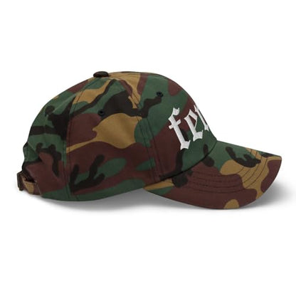 NX Feral Embroidered Curved Bill Cap Relaxed Fit Low Crown Adjustable Dad Hat - color: Green Camo