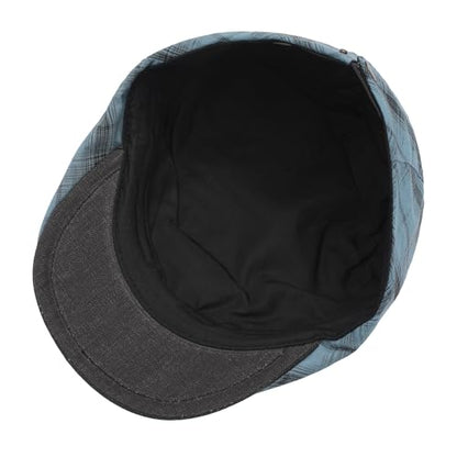 ZLYC Men Summer Flat Cap Scally Ivy Gatsby Newsboy Beret Driver Hat - color: Plaid Blue