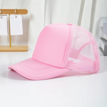 Kids-Girls-Trucker-Hat Adjustable-Baseball-Cap Toddler Mesh Sun Hats 2-6Y - color: Pink