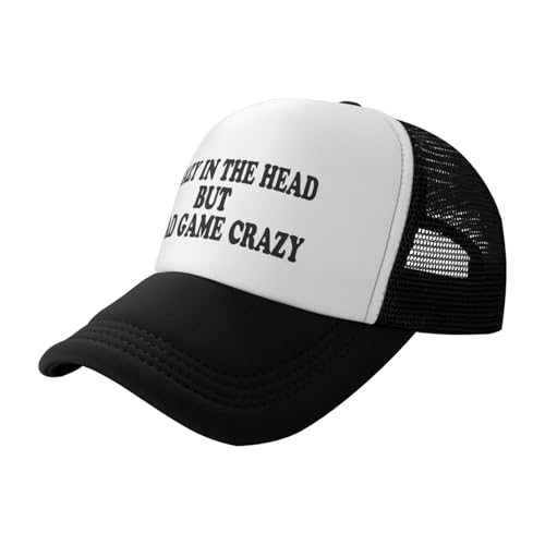 Funny Trucker Hat for Women Men Cute Humor Gag Hats Adjustable Mesh Caps - color: Crazy in the Head But Head Game Crazy 1