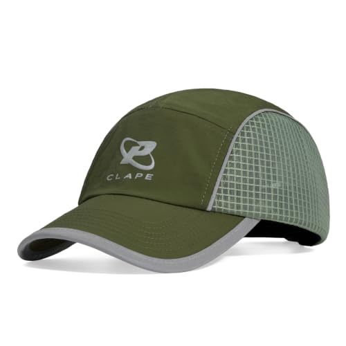 Croogo 5 Panel Running Hat Quick-Drying Lightweight Mesh Baseball Cap - color: Olive Green