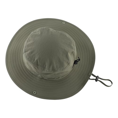Connectyle Sun Hat for Men Women Outdoor UV Protection Safari Hat for Fishing Hiking Gardening Breathable Cowboy Hat UPF50 - color: Light Army Green
