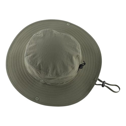 Connectyle Sun Hat for Men Women Outdoor UV Protection Safari Hat for Fishing Hiking Gardening Breathable Cowboy Hat UPF50 - color: Light Army Green