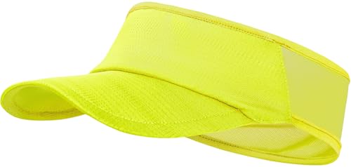 Sports Sun Visor Women Men, Cooling Stretchy Visor Hats Summer Packable Ponytail Sun Hat for Running, Golf, Tennis - color: 1pc Neon Yellow Green