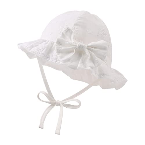 JANGANNSA Bow Baby Girls Summer Hat Flower Toddler Girls Sun Hat Cotton Breathable Infant Hat - color: Big Flower, size: 3-6 Months