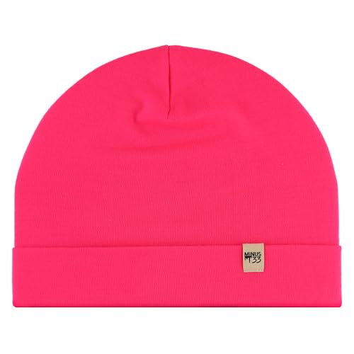 100% Merino Wool Cuff Beanie - Warm Winter Hat - Novelty Beanie - Toque - color: Blaze Pink