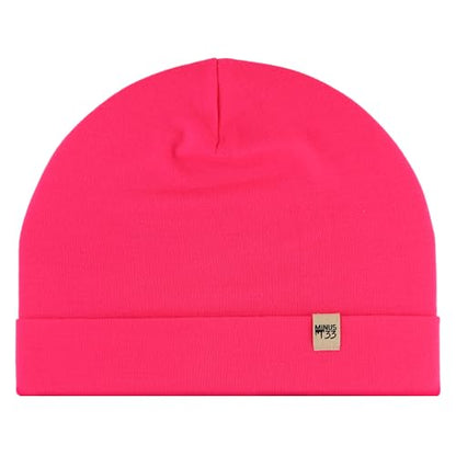 100% Merino Wool Cuff Beanie - Warm Winter Hat - Novelty Beanie - Toque - color: Blaze Pink
