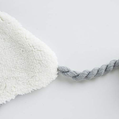 Home Prefer Girls Sherpa Earflaps Hat Toddler Baby Knit Beanie Fuzzy Peruvian Cold Weather Warm Winter Hat - color: Gray, size: Medium