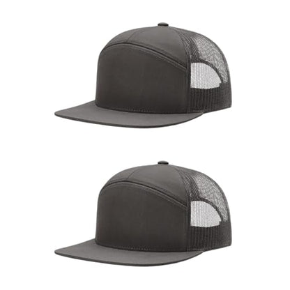 Richardson 168 Hi-Pro 7 Panel Adjustable Snapback Trucker Mesh Back Cap - color: Charcoal