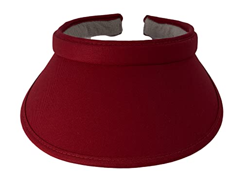 TOP HEADWEAR Sports Cotton Twill Clip-On Visor 3.5 Inch Wide Brim - color: Wine