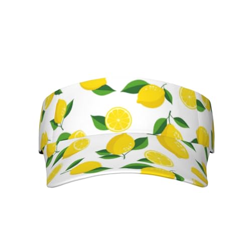 Sports Sun Visor Hats Adjustable Men Women Lightweight Packable Cooling Empty Top Visor Hat for Running, Tennis, Golf - color: Lemon