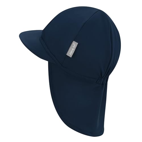 JAN & JUL Baby Sun-Hat with Neck Flap for Swimming - color: Dark Navy, size: 0-3 Months