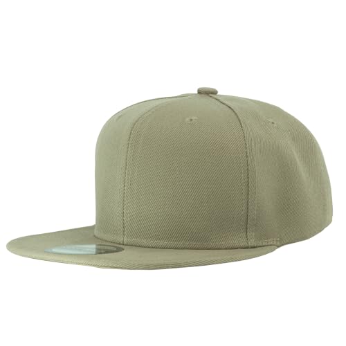Gelante Plain Blank Flat Brim Adjustable Snapback Baseball Caps LOT 6 Pack - color: Khaki
