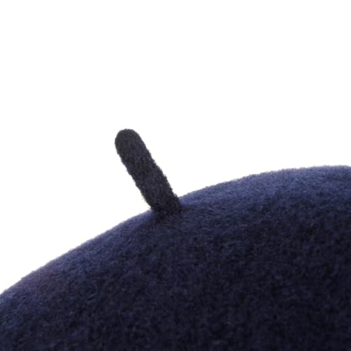 Seeberger Virgin Wool Beret for Women Women - Made in The EU - color: Navy