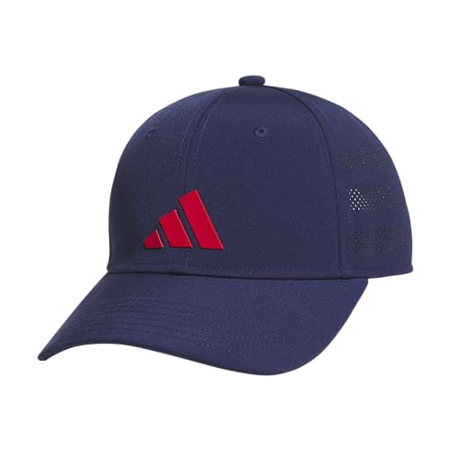 adidas Kids Gameday Snapback Hat - color: Dark Blue/Pure Ruby Red