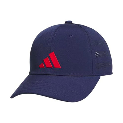 adidas Kids Gameday Snapback Hat - color: Dark Blue/Pure Ruby Red