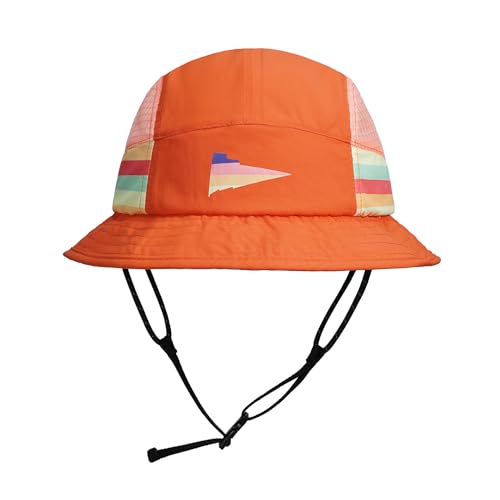 Clakllie Quick Dry Surf Bucket Hat with Strap Waterproof Sun Hat Packable Boonie Hats for Men UPF 50+ Beach Hiking Hats - color: Sh2601-neonorange