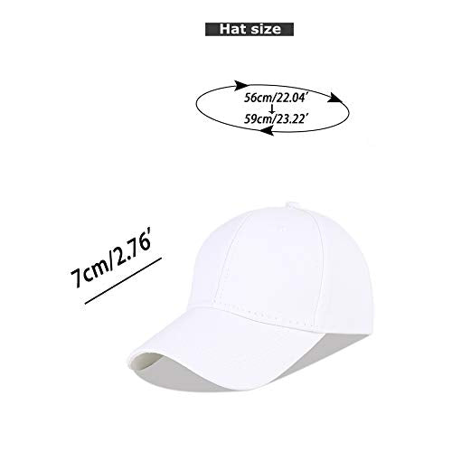 LANGZHEN Unisex Baseball Cap 100% Cotton Fits Men Women Washed Denim Adjustable Dad Hat - color: Structured-white