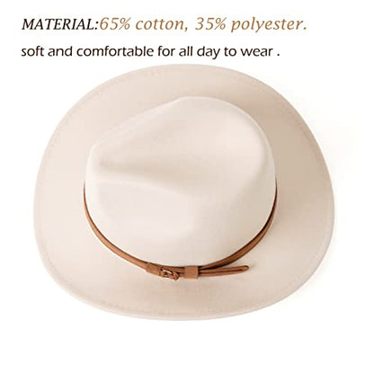 Western Cowboy Hat Wide Brim Outdoor Fedora Hat - color: Z-beige