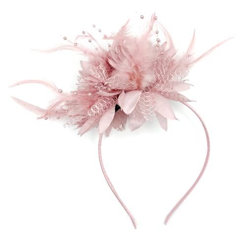 Fascinators Hat Tea Party Hat for Women 1920s Halloween Party - color: Dusty Pink