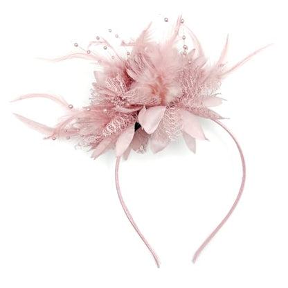 Fascinators Hat Tea Party Hat for Women 1920s Halloween Party - color: Dusty Pink