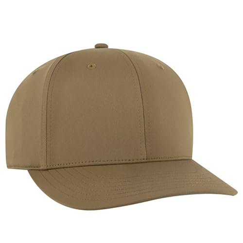 Ashen Fane Polyester Pro Style Structured High Profile Semi-Curved Bill Adjustable Snapback Hat - color: 6p - Coyote Brown