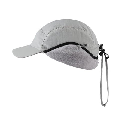 Home Prefer Waterproof Men's Winter Hats with Visor Warm Fleece Lined Baseball Cap Earflaps Trooper Trapper Hat for Men - color: Light Grey