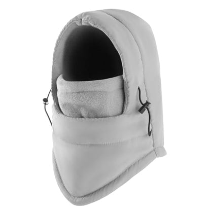 Balaclava Ski Mask for Men, Lining Windproof Ski Face Mask for Women, Adjustable Winter Cold Weather Face Cover - color: Grey