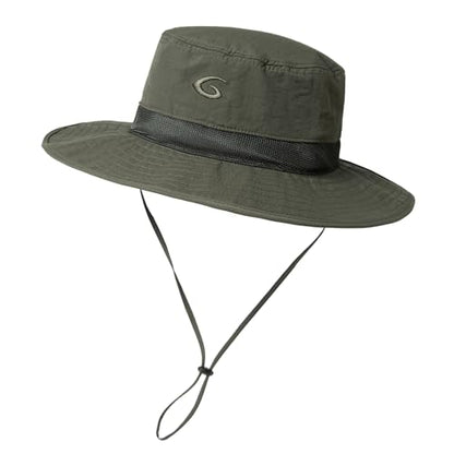 TOP-EX Oversized Waterproof Mesh Sun Hat for Big Heads with Wide Brim - color: Army Green-2.7"brim, size: Large-X-Large