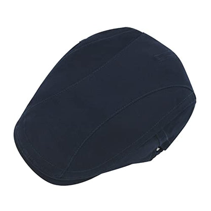 VOBOOM Men Cotton Newsboy Beret Hat Duckbill Buckle Cabbie Cap - color: Navy
