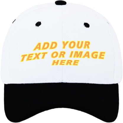 ZH Plain Adjustable Baseball Cap - Lot of 12 Unisex Blank Design Caps - color: White-black