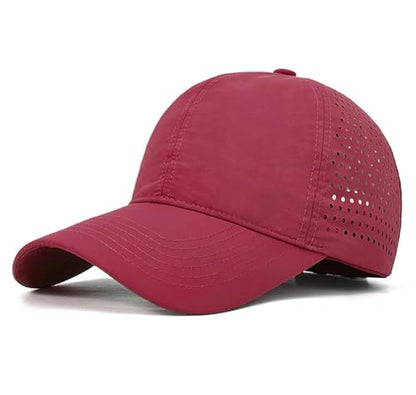 Gelante Men Women Waterproof Quick Dry Baseball Cap Run Hats Mesh Lightweight for Outdoor Sports - color: Wine
