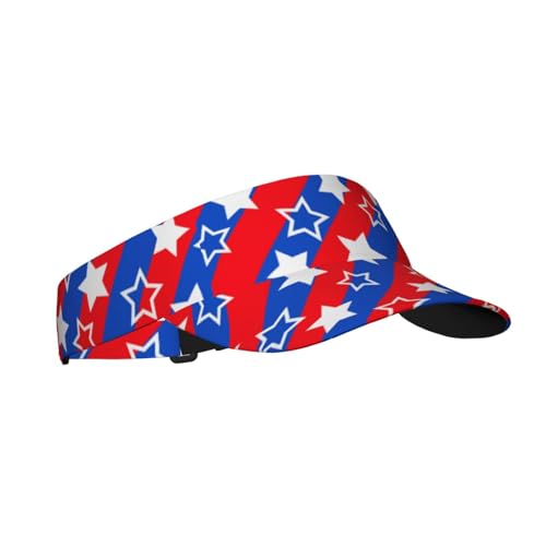 Sports Sun Visor Hats-Adjustable Visor Cap-for Women and Men-for Running, Tennis, Golf - color: American Flag Stars