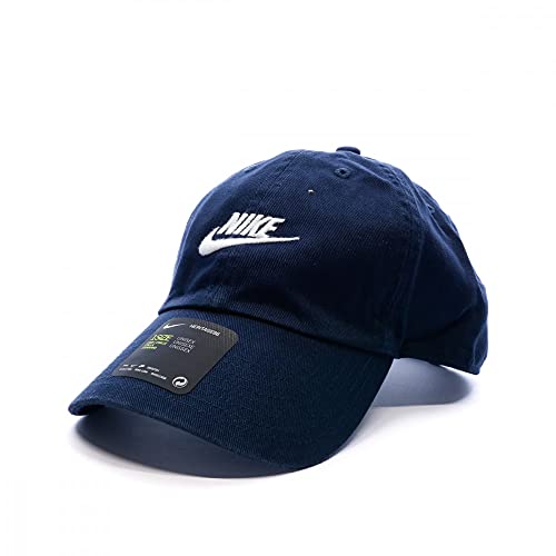 Nike Men's 518015-010 Tech Swoosh Cap - color: Navy Blue and White