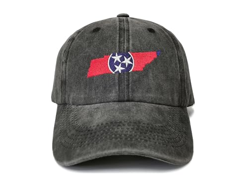 America State City Flag Hats - color: Tennesse Flag (Washed Black)