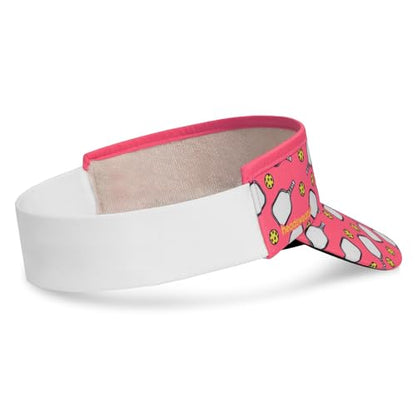 Headsweats Unisex Adult Lightweight Performance Running Sun Visor - color: Pink/Pickleball Paddles